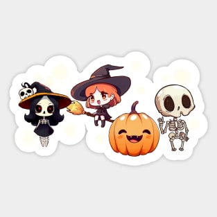 chibis welcome to halloween Sticker